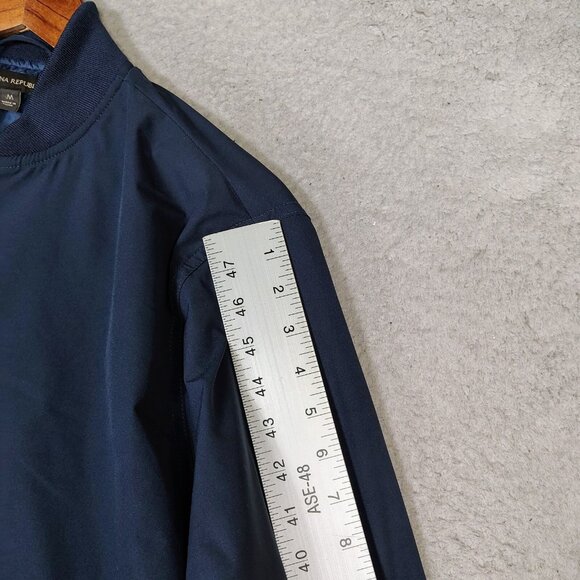 Banana Republic Bomber Jacket Men Medium Navy Lined Full Zip Lightweight Outdoor - Picture 11 of 16